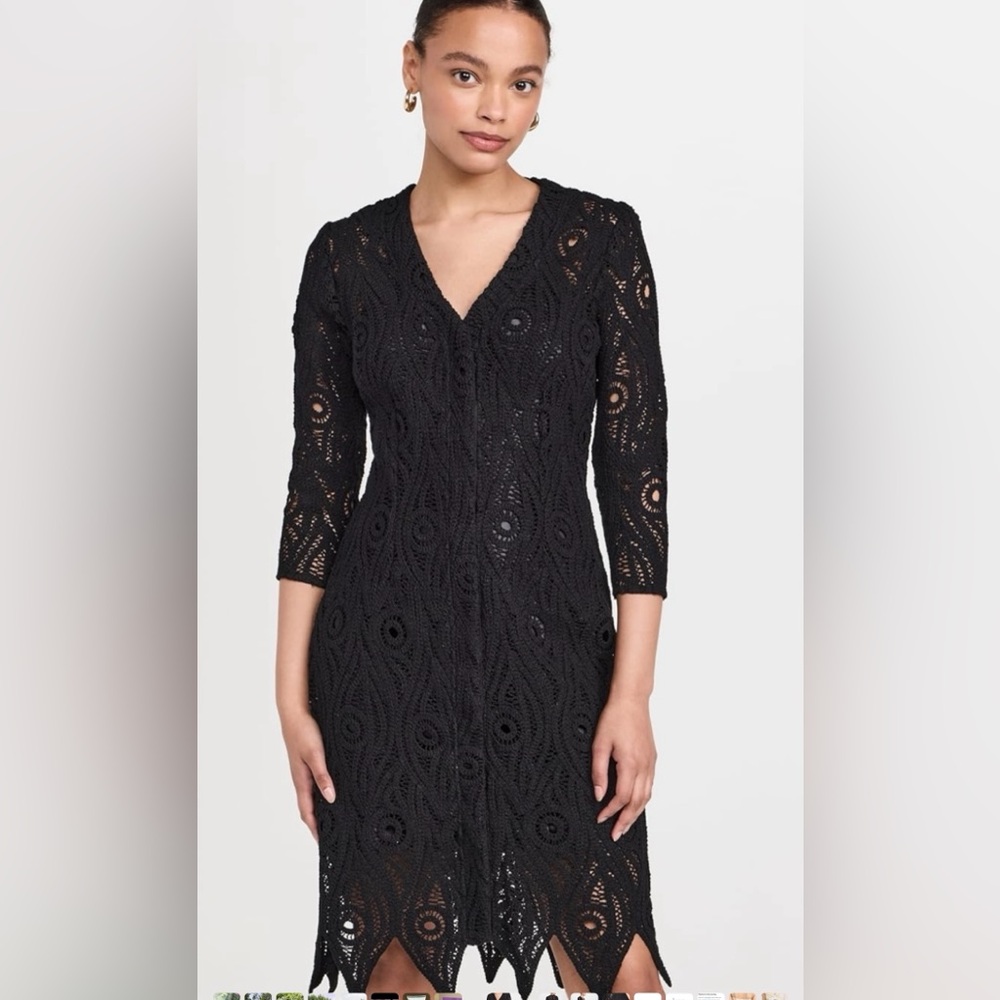 👸🏻Chloe Kristyn Elegant Crocheted Black Lace Dres, size Medium
